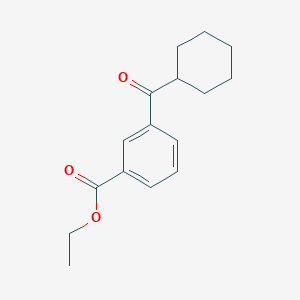 molecular formula C16H20O3 B1613661 3-Carboethoxyphenyl cyclohexyl ketone CAS No. 898792-20-6