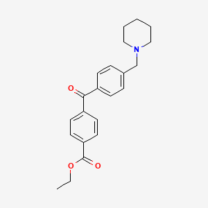 molecular formula C22H25NO3 B1613663 4-Carboethoxy-4'-piperidinomethyl benzophenone CAS No. 898771-20-5