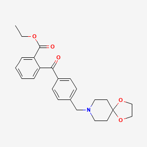 molecular formula C24H27NO5 B1613667 Ethyl 2-(4-(1,4-dioxa-8-azaspiro[4.5]decan-8-ylmethyl)benzoyl)benzoate CAS No. 898757-66-9