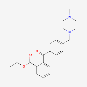 molecular formula C22H26N2O3 B1613669 2-Carboethoxy-4'-(4-methylpiperazinomethyl) benzophenone CAS No. 898783-52-3