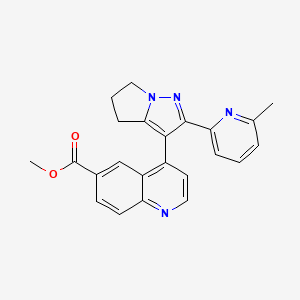 molecular formula C23H20N4O2 B1613690 methyl 4-(2-(6-methylpyridin-2-yl)-5,6-dihydro-4H-pyrrolo[1,2-b]pyrazol-3-yl)quinoline-6-carboxylate CAS No. 476475-44-2