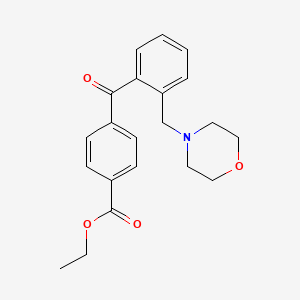 molecular formula C21H23NO4 B1613702 4'-Carboethoxy-2-morpholinomethyl benzophenone CAS No. 898750-20-4