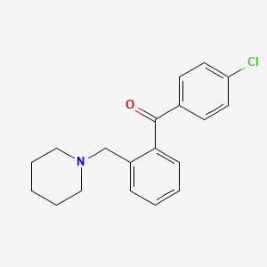 molecular formula C19H20ClNO B1613705 4'-Chloro-2-piperidinomethyl benzophenone CAS No. 898773-12-1
