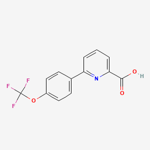 molecular formula C13H8F3NO3 B1613709 6-[4-(Trifluoromethoxy)phenyl]pyridine-2-carboxylic Acid CAS No. 887982-16-3