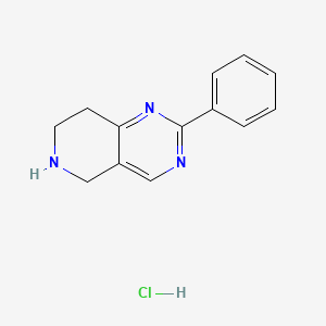 molecular formula C13H14ClN3 B1613722 2-Phenyl-5,6,7,8-tetrahydropyrido[4,3-d]pyrimidine hydrochloride CAS No. 300552-48-1