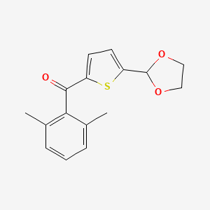 B1613772 2-(2,6-Dimethylbenzoyl)-5-(1,3-dioxolan-2-YL)thiophene CAS No. 898779-25-4