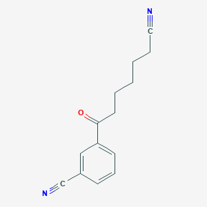 molecular formula C14H14N2O B1613776 7-(3-Cyanophenyl)-7-oxoheptanenitrile CAS No. 898767-64-1
