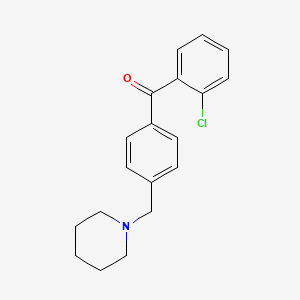 molecular formula C19H20ClNO B1613778 2-Chloro-4'-piperidinomethyl benzophenone CAS No. 898775-26-3