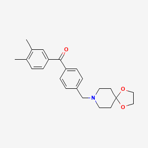 molecular formula C23H27NO3 B1613782 3,4-Dimethyl-4'-[8-(1,4-dioxa-8-azaspiro[4.5]decyl)methyl]benzophenone CAS No. 898757-96-5