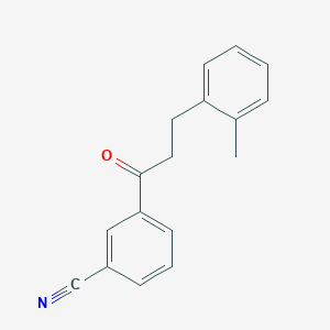 molecular formula C17H15NO B1613785 3'-Cyano-3-(2-methylphenyl)propiophenone CAS No. 898789-24-7
