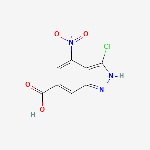 molecular formula C8H4ClN3O4 B1613789 3-Chloro-4-nitro-1H-indazole-6-carboxylic acid CAS No. 885521-17-5