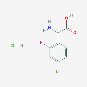 molecular formula C8H8BrClFNO2 B1613797 2-Amino-2-(4-bromo-2-fluorophenyl)acetic Acid Hydrochloride CAS No. 1136881-78-1
