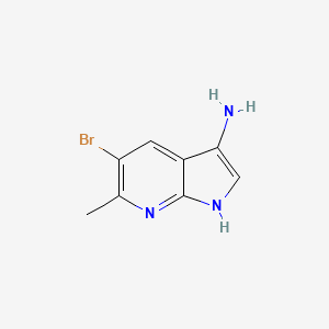 molecular formula C8H8BrN3 B1613798 5-Bromo-6-methyl-1H-pyrrolo[2,3-b]pyridin-3-amine CAS No. 1000343-87-2