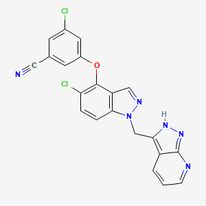molecular formula C21H12Cl2N6O B1613805 MK-6186 CAS No. 1034474-19-5