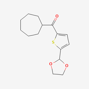 Cycloheptyl 5-(1,3-dioxolan-2-YL)-2-thienyl ketone