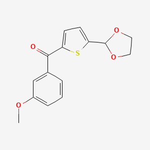molecular formula C15H14O4S B1613814 5-(1,3-Dioxolan-2-YL)-2-(3-methoxybenzoyl)thiophene CAS No. 898773-11-0