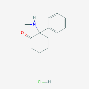 molecular formula C13H18ClNO B161382 2-(Methylamino)-2-phenylcyclohexan-1-one hydrochloride CAS No. 4631-27-0