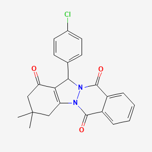 13-(4-Chlorophenyl)-3,3-dimethyl-2,3,4,13-tetrahydroindazolo[1,2-b]phthalazine-1,6,11-trione