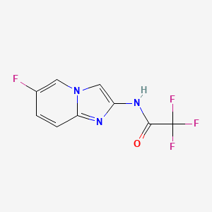 molecular formula C9H5F4N3O B1613829 2,2,2-Trifluoro-N-(6-fluoroimidazo[1,2-a]pyridin-2-yl)acetamide CAS No. 1123163-33-6
