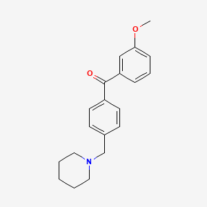 molecular formula C20H23NO2 B1613844 3-Methoxy-4'-piperidinomethyl benzophenone CAS No. 898771-01-2