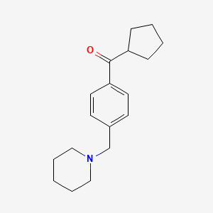 molecular formula C18H25NO B1613846 Cyclopentyl 4-(piperidinomethyl)phenyl ketone CAS No. 898775-75-2