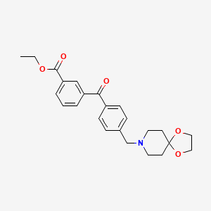molecular formula C24H27NO5 B1613852 Ethyl 3-(4-(1,4-dioxa-8-azaspiro[4.5]decan-8-ylmethyl)benzoyl)benzoate CAS No. 898757-68-1
