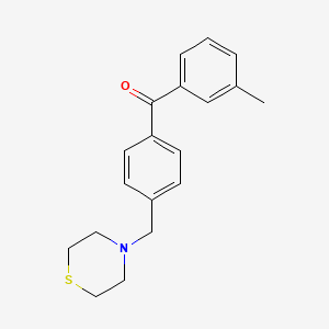 molecular formula C19H21NOS B1613853 3-Methyl-4'-thiomorpholinomethylbenzophenone CAS No. 898782-25-7
