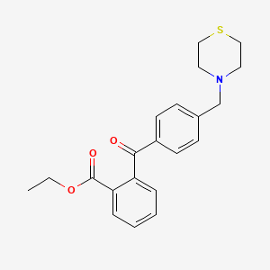 B1613854 2-Carboethoxy-4'-thiomorpholinomethyl benzophenone CAS No. 898782-49-5