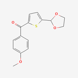 5-(1,3-Dioxolan-2-YL)-2-(4-methoxybenzoyl)thiophene