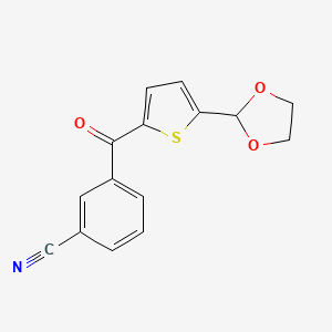 molecular formula C15H11NO3S B1613862 2-(3-Cyanobenzoyl)-5-(1,3-dioxolan-2-YL)thiophene CAS No. 898778-19-3