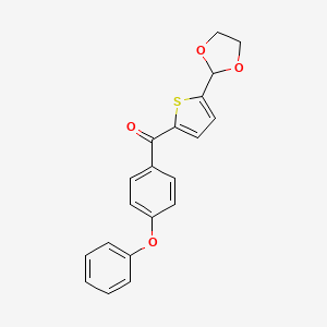 molecular formula C20H16O4S B1613863 5-(1,3-Dioxolan-2-YL)-2-(4-phenoxybenzoyl)thiophene CAS No. 898778-28-4