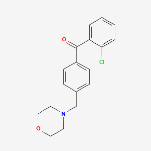 molecular formula C18H18ClNO2 B1613867 2-Chloro-4'-morpholinomethyl benzophenone CAS No. 898770-29-1