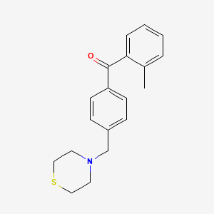 molecular formula C19H21NOS B1613870 2-Methyl-4'-thiomorpholinomethylbenzophenone CAS No. 898782-22-4