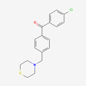 molecular formula C18H18ClNOS B1613871 4-chloro-4'-thiomorpholinomethyl benzophenone CAS No. 898782-65-5