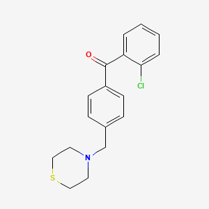 molecular formula C18H18ClNOS B1613872 2-Chloro-4'-thiomorpholinomethyl benzophenone CAS No. 898782-90-6