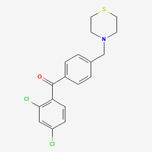 molecular formula C18H17Cl2NOS B1613873 2,4-Dichloro-4'-thiomorpholinomethyl benzophenone CAS No. 898783-12-5