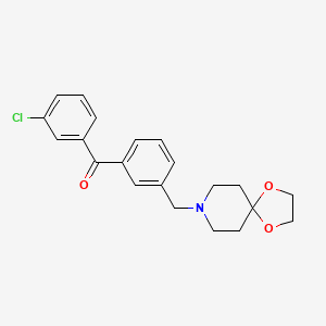 molecular formula C21H22ClNO3 B1613880 3-Chloro-3'-[8-(1,4-dioxa-8-azaspiro[4.5]decyl)methyl]benozphenone CAS No. 898761-73-4
