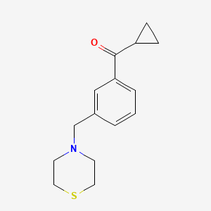 Cyclopropyl 3-(thiomorpholinomethyl)phenyl ketone