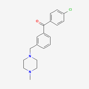 molecular formula C19H21ClN2O B1613884 4'-Chloro-3-(4-methylpiperazinomethyl) benzophenone CAS No. 898788-64-2