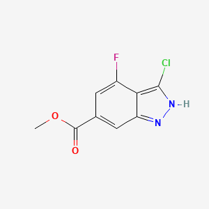 molecular formula C9H6ClFN2O2 B1613907 Methyl 3-chloro-4-fluoro-1H-indazole-6-carboxylate CAS No. 885521-38-0