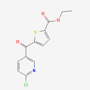 molecular formula C13H10ClNO3S B1613922 2-Chloro-5-(5-ethoxycarbonyl-2-thenoyl)pyridine CAS No. 890100-50-2