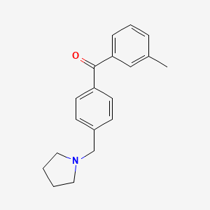 molecular formula C19H21NO B1613939 3-Methyl-4'-pyrrolidinomethyl benzophenone CAS No. 898775-93-4