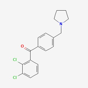 molecular formula C18H17Cl2NO B1613941 2,3-Dichloro-4'-pyrrolidinomethyl benzophenone CAS No. 898776-79-9