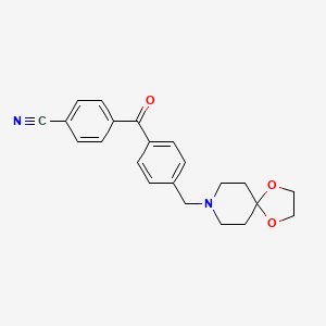 molecular formula C22H22N2O3 B1613942 4-Cyano-4'-[8-(1,4-dioxa-8-azaspiro[4.5]decyl)methyl]benzophenone CAS No. 898757-64-7
