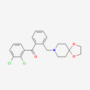 molecular formula C21H21Cl2NO3 B1613946 2,3-Dichloro-2'-[8-(1,4-dioxa-8-azaspiro[4.5]decyl)methyl]benzophenone CAS No. 898756-48-4