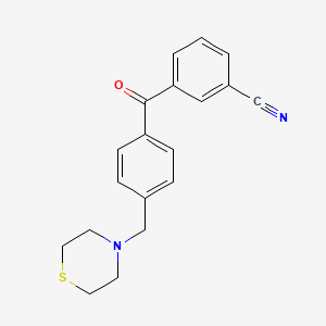 B1613973 3-Cyano-4'-thiomorpholinomethylbenzophenone CAS No. 898782-43-9