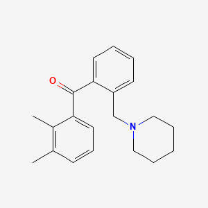 molecular formula C21H25NO B1613980 2,3-Dimethyl-2'-piperidinomethyl benzophenone CAS No. 898773-21-2