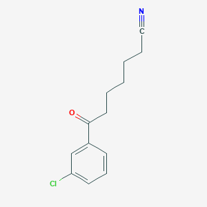 molecular formula C13H14ClNO B1614000 7-(3-Chlorophenyl)-7-oxoheptanenitrile CAS No. 898767-72-1