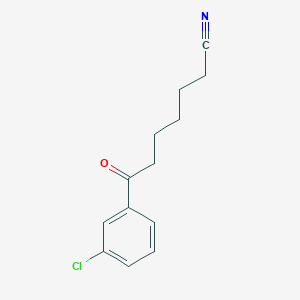 B1614000 7-(3-Chlorophenyl)-7-oxoheptanenitrile CAS No. 898767-72-1