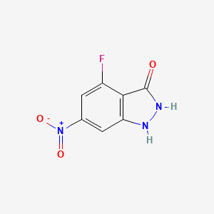 molecular formula C7H4FN3O3 B1614010 4-Fluoro-6-nitro-1,2-dihydro-3H-indazol-3-one CAS No. 885520-04-7